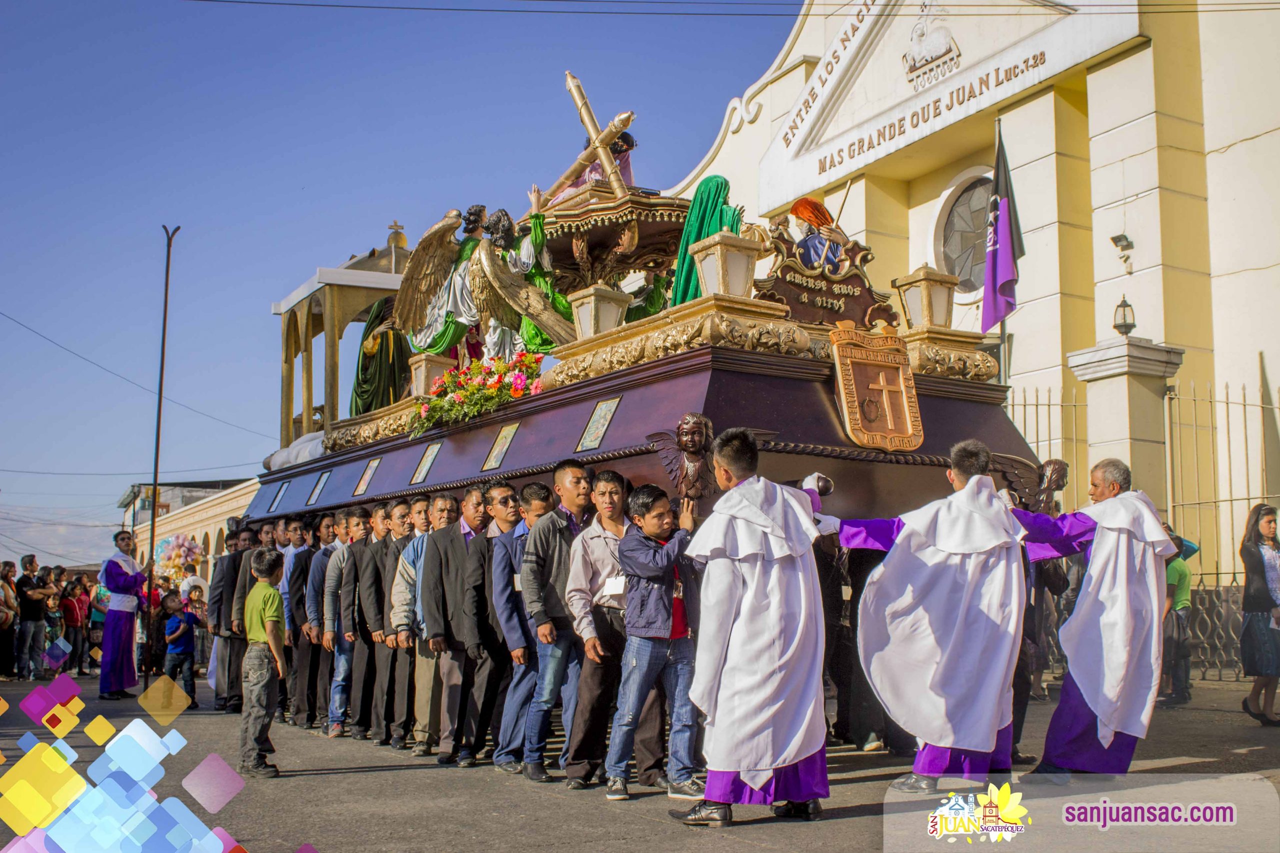 3. Miercoles Santo en San Juan Sacatepequez 2016 Procesión de Jesus de la Caida